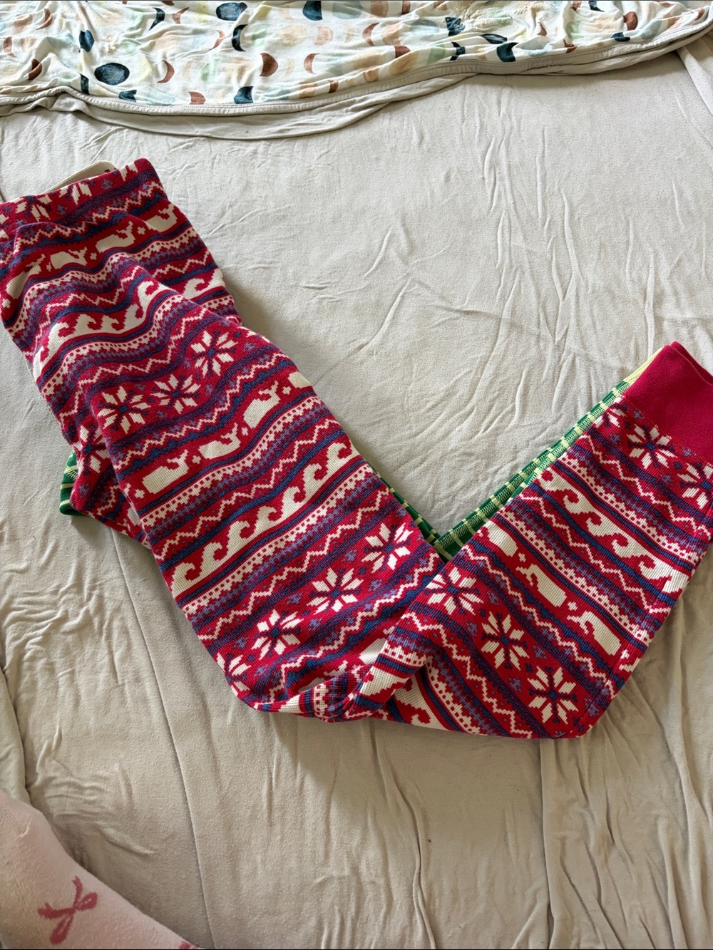 B64 Vineyard Vines Women’s XS Festive Red Fair Isle Pajama Pants
